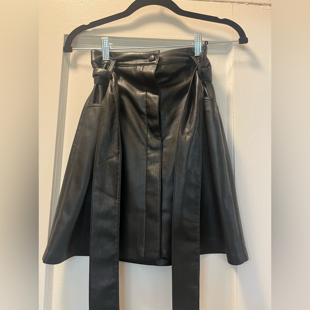 NANUSHKA Vegan Leather Meda Belted Mini Skirt - Picture 12 of 13